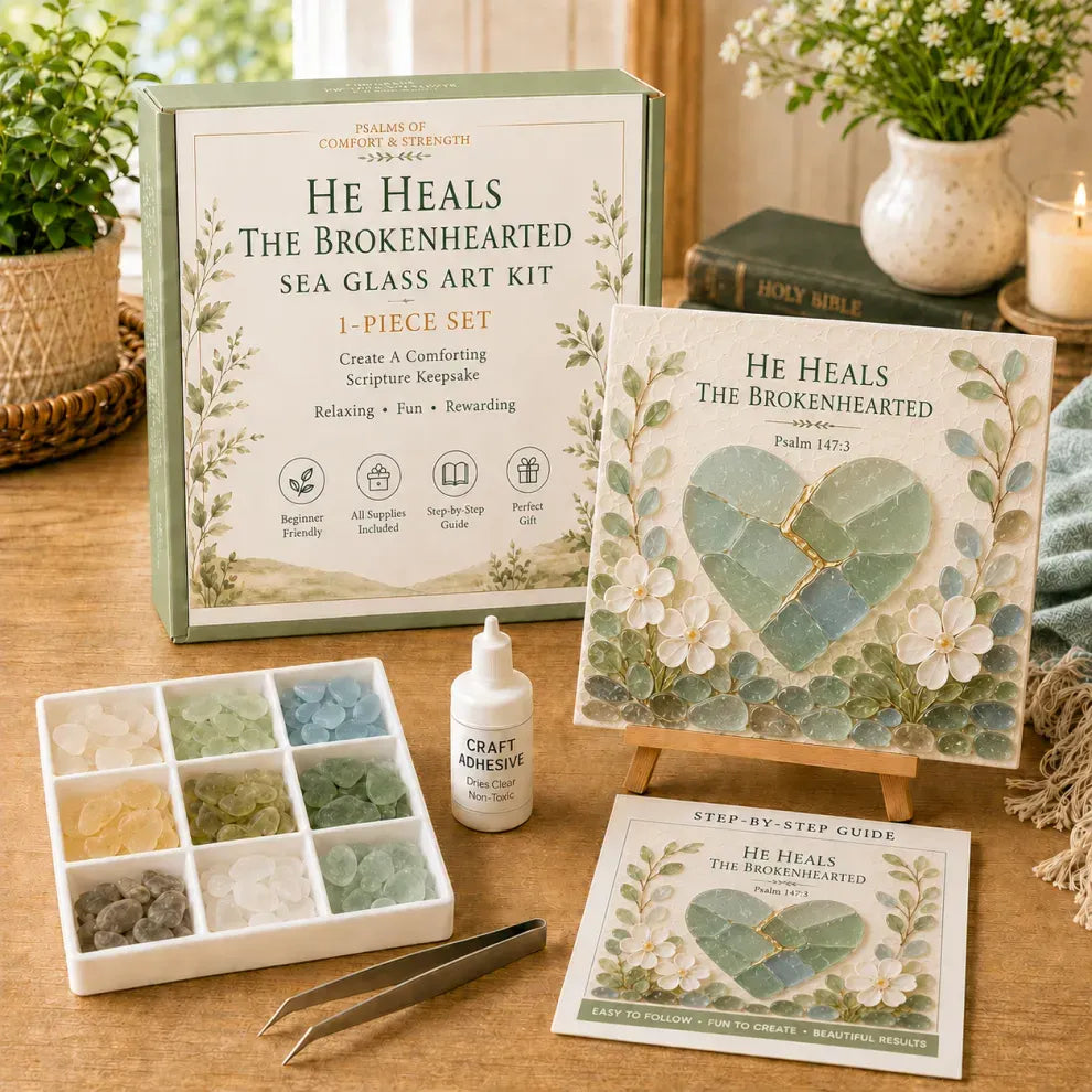 ❤️ ✨ He Heals The Brokenhearted Sea Glass Art Kit