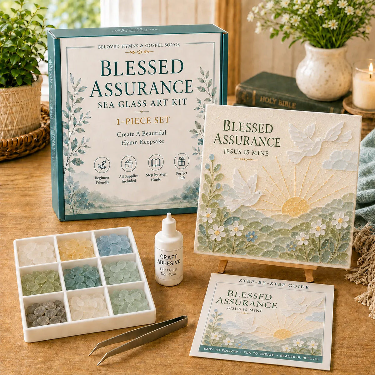 🕊️ Blessed Assurance DIY Sea Glass Art Kit