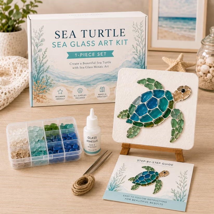 🐢✨ DIY Sea Turtle Sea Glass Art Kit