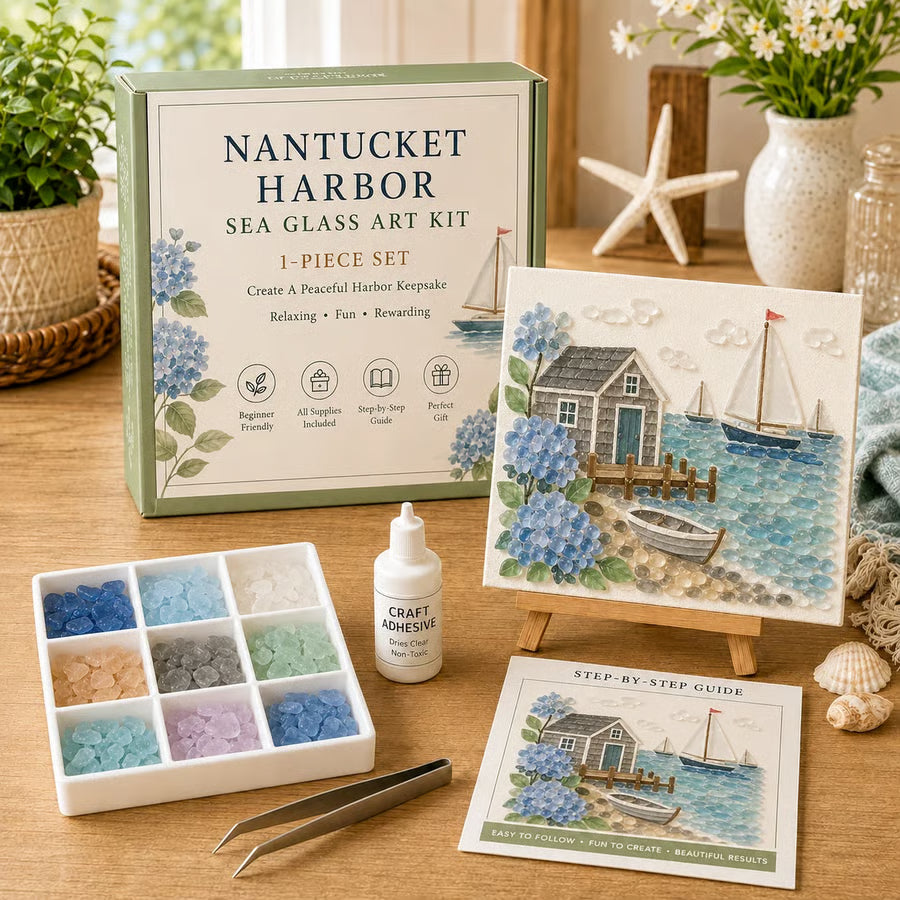 🌊✨ DIY Cape Cod Lighthouse Sea Glass Art Kit