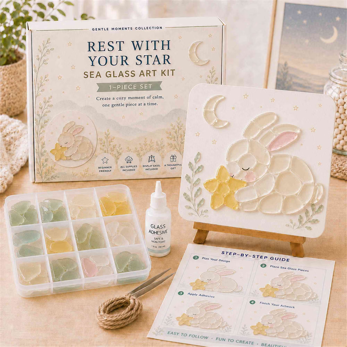 🐰✨ DIY Rabbit Sea Glass Art Kit