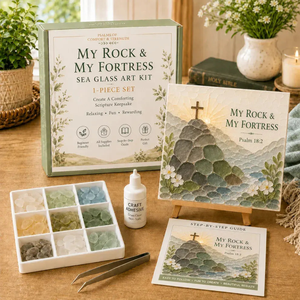 🙏✨ DIY My Rock & My Fortress Sea Glass Art Kit