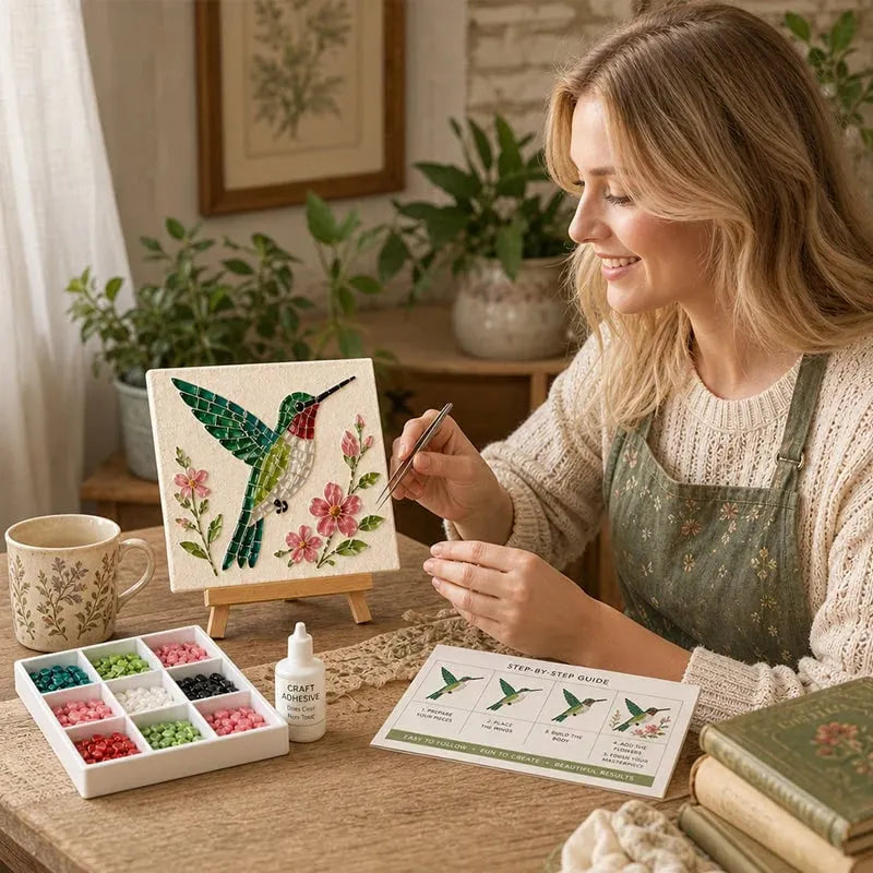 🐦✨ DIY Hummingbird Sea Glass Art Kit