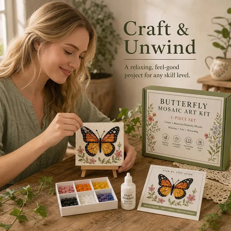 🦋✨ DIY Butterfly Sea Glass Art Kit