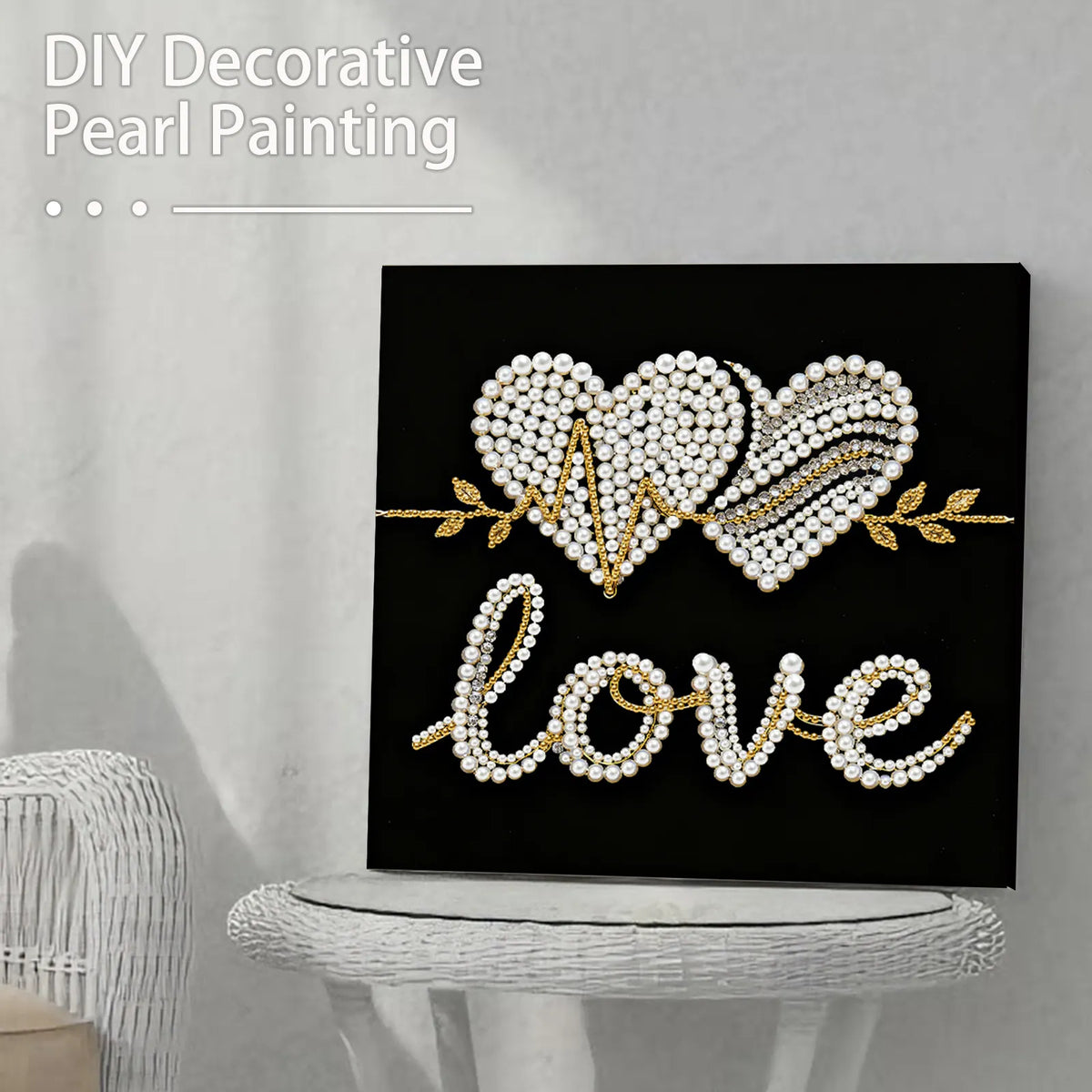 Framed Love - Pearls Painting Kit for Creativity DIY Pearl Dot Crafts for Gift Home Wall Decor 25*25CM