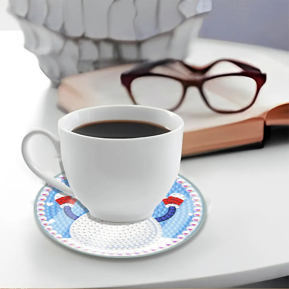 [Upgrade]6pcs/set DIY Diamond Painting Waterproof Case Classic Xmas Coaster Gift Decor Set