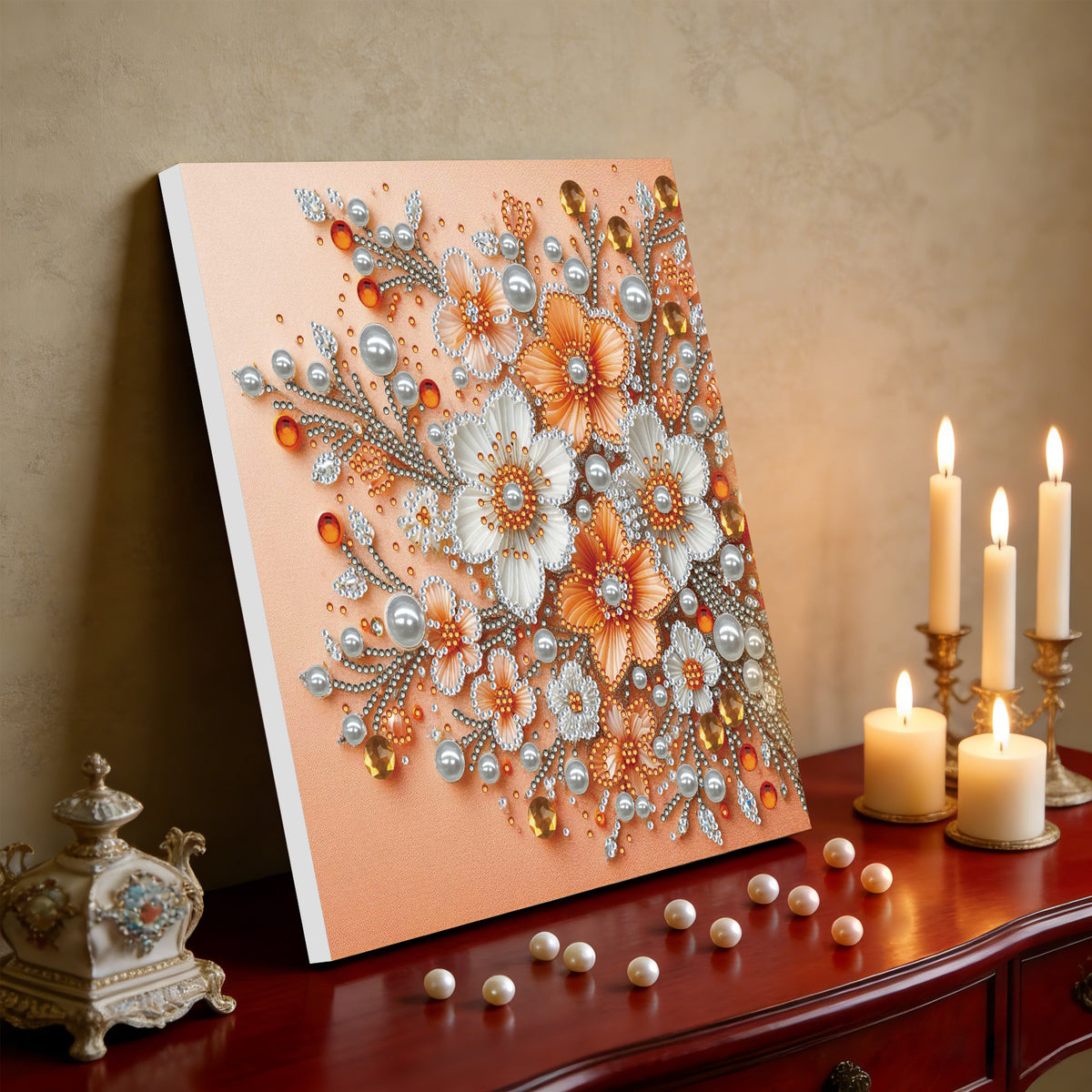 (Pre-Framed)Flower-Special Shape Diamond Painting Kit(25x25cm)