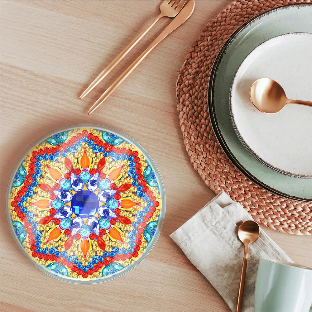 [Upgrade]6pcs/set DIY Diamond Painting Waterproof Case Classic Mandala Coaster Gift Decor Set