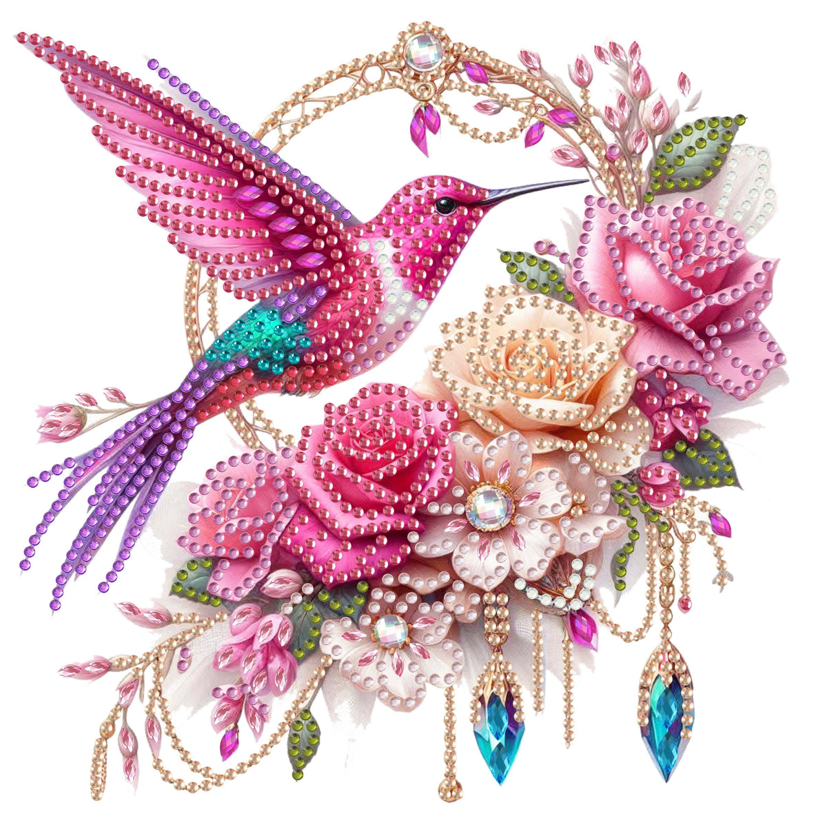Bird DIY Special Shape Double sided Print Clear Diamond Art Kit Wooden Framed Diamond Painting Kit(22x22cm)