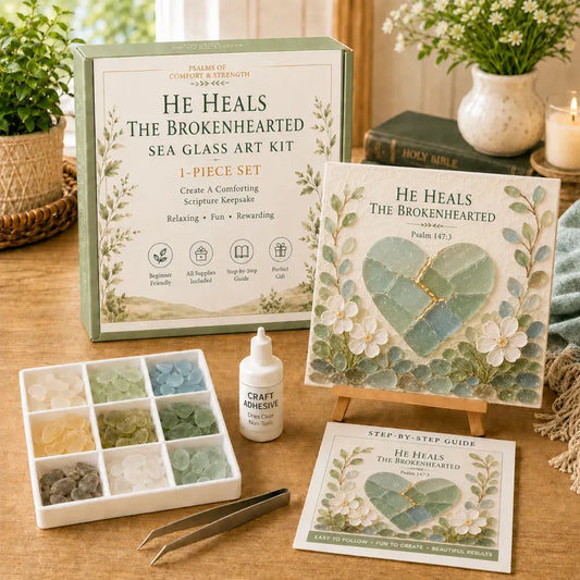 ❤️ ✨ He Heals The Brokenhearted Sea Glass Art Kit
