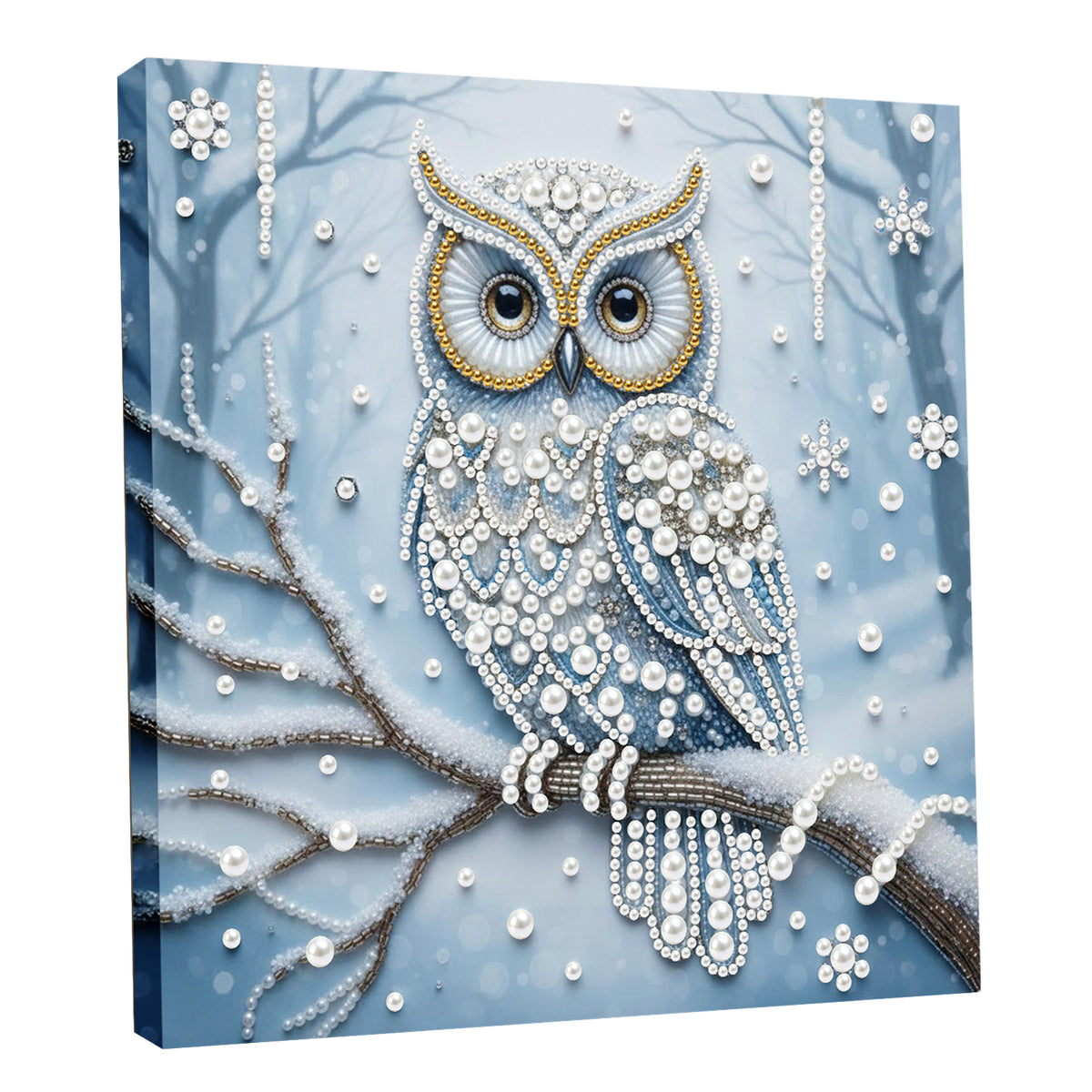 Framed Owl - Pearls Painting Kit DIY Diamond Painting Pearl Dot Crafts 25*25CM