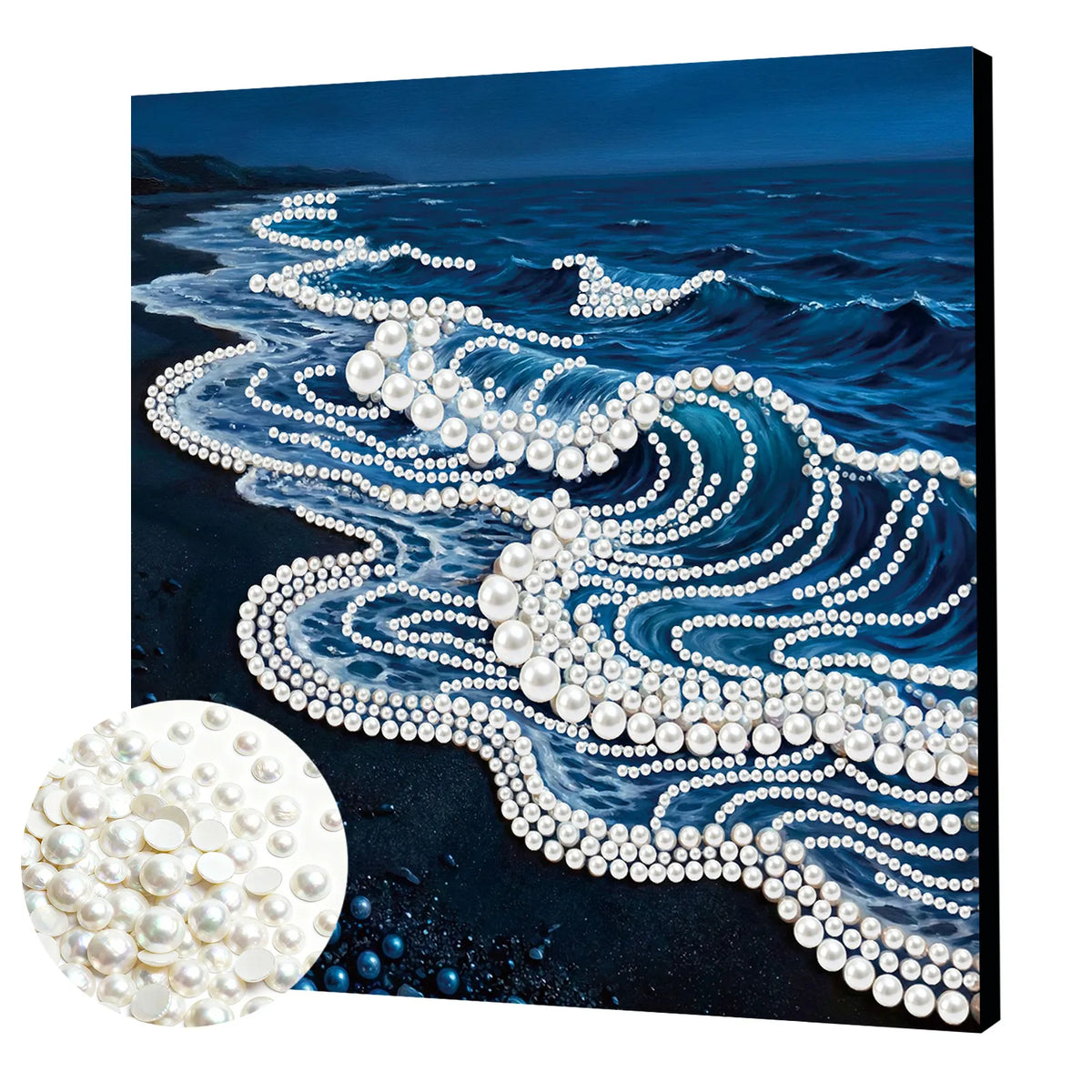 Framed Waves-Pearls Painting Kit DIY Diamond Painting Pearl Dot Crafts 25*25CM