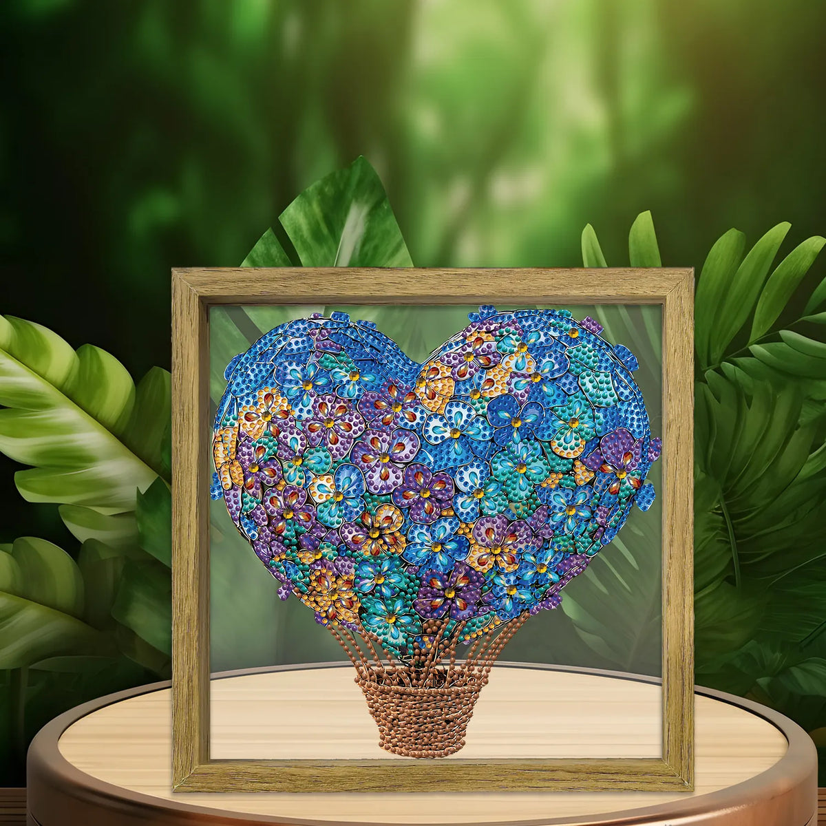 Framed DIY Special Shape Double sided Print Clear Framed Diamond Painting Kit(23x23cm)