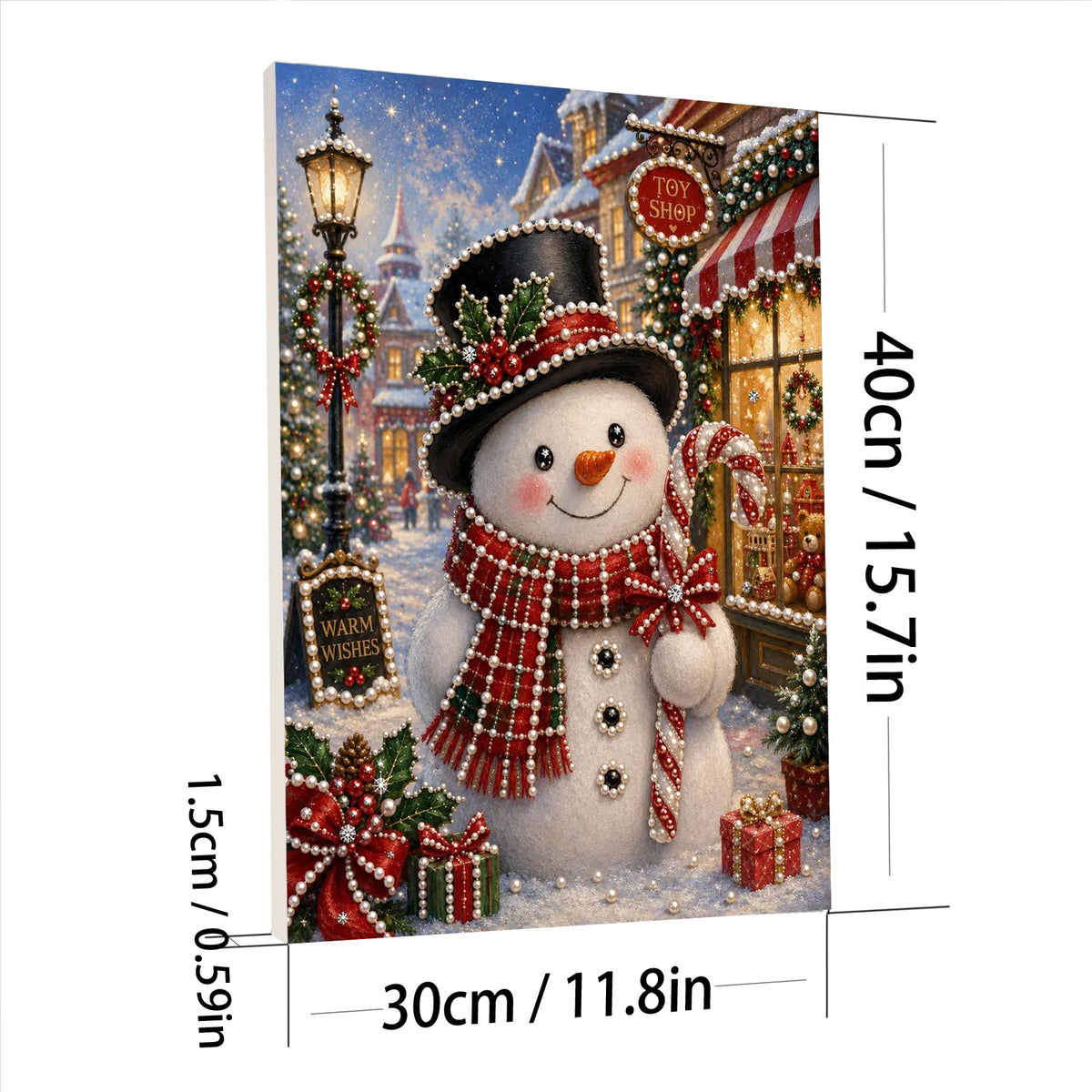 Diamond Painting-DIY Sparkling Special Shaped Pearl Drill Christmas Snowman(30x40cm)
