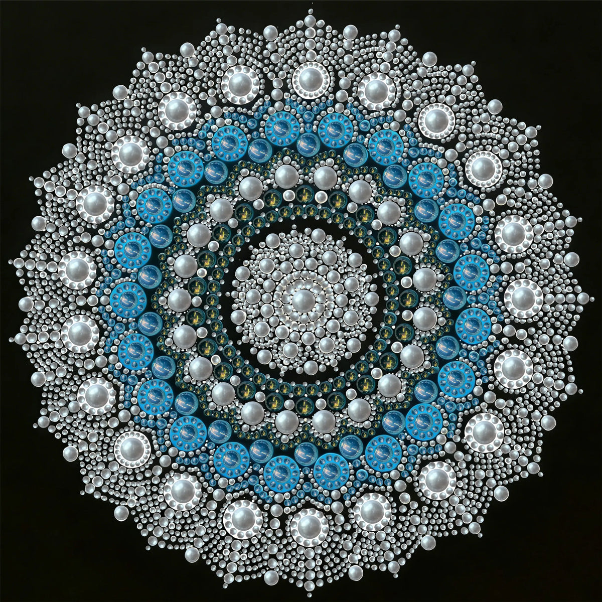 Mandala - Pearls Painting Kit for Creativity DIY All-Pearl Dot Crafts for Gift Home Wall Decor 30*30cm (Without Frame)