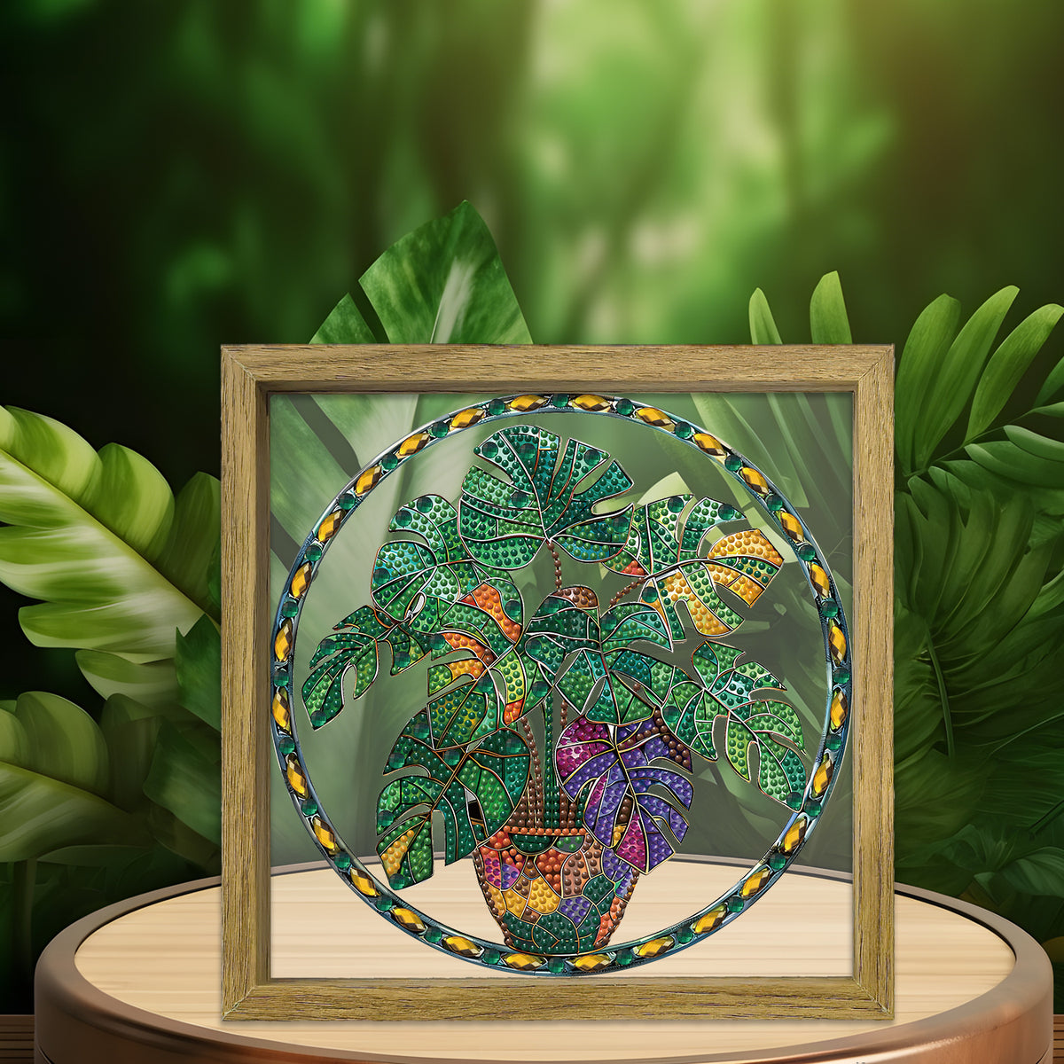 Framed DIY Special Shape Double sided Print Clear Framed Diamond Painting Kit(23x23cm)