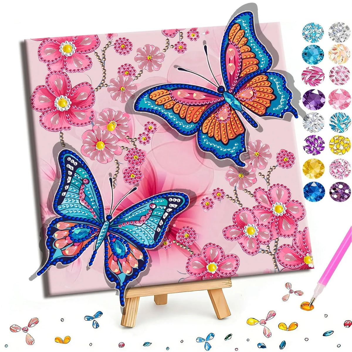 Pre-Framed DIY 3D Flapping Butterfly Diamond Painting Art Craft Kit Living Room Decor(20x20cm)