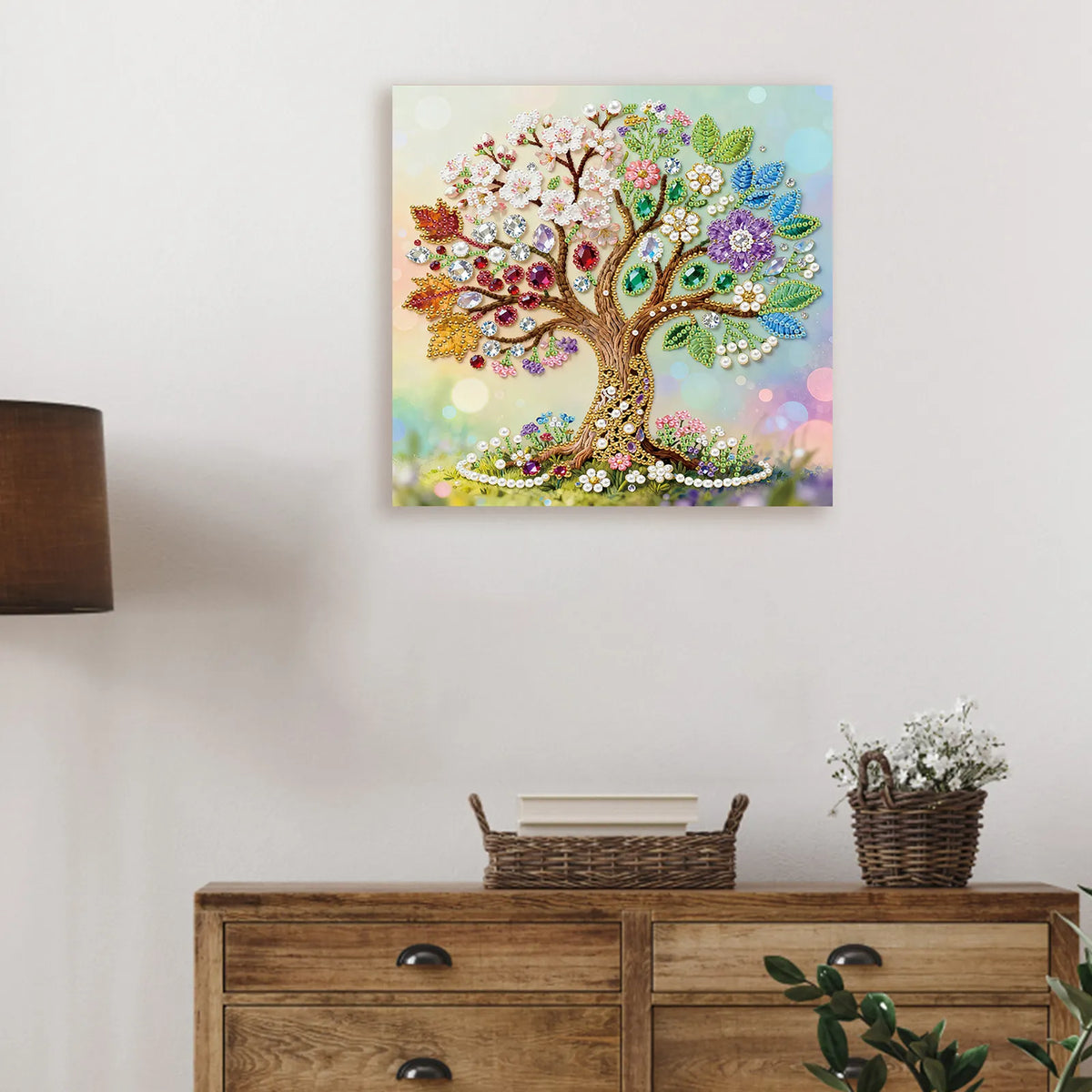 Framed Tree Of Life - Pearls Painting Kit for Creativity DIY Pearl Dot Crafts for Gift Home Wall Decor 25*25CM