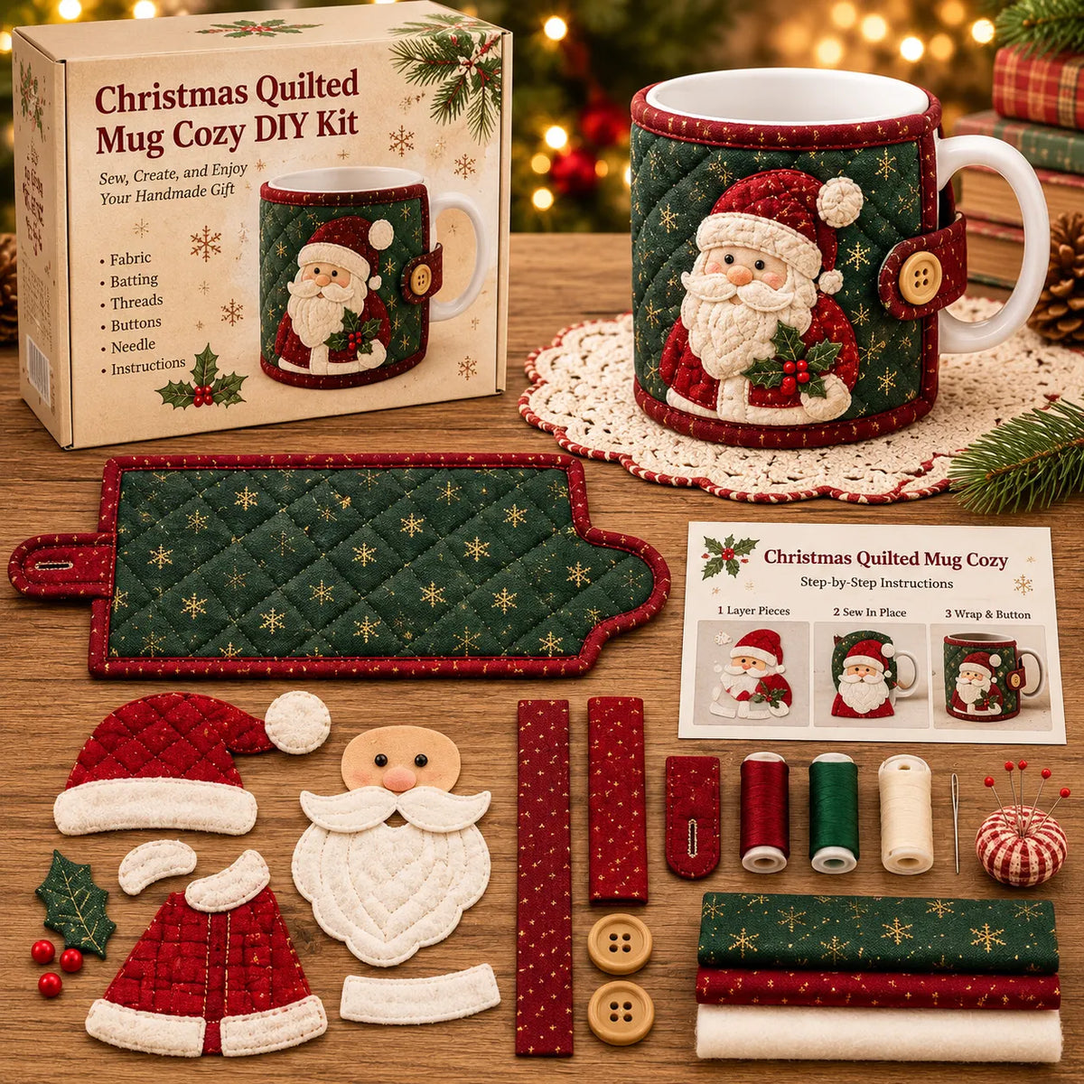 🎅 Vintage Santa Christmas Friends DIY Sewing Kit