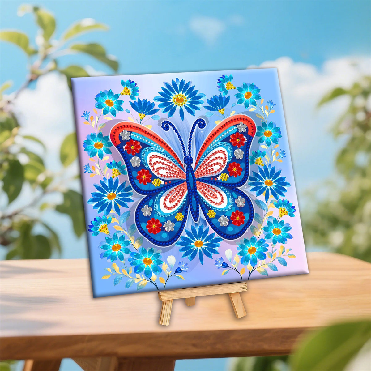 Pre-Framed DIY 3D Flapping Butterfly Diamond Painting Art Craft Kit Living Room Decor(20x20cm)