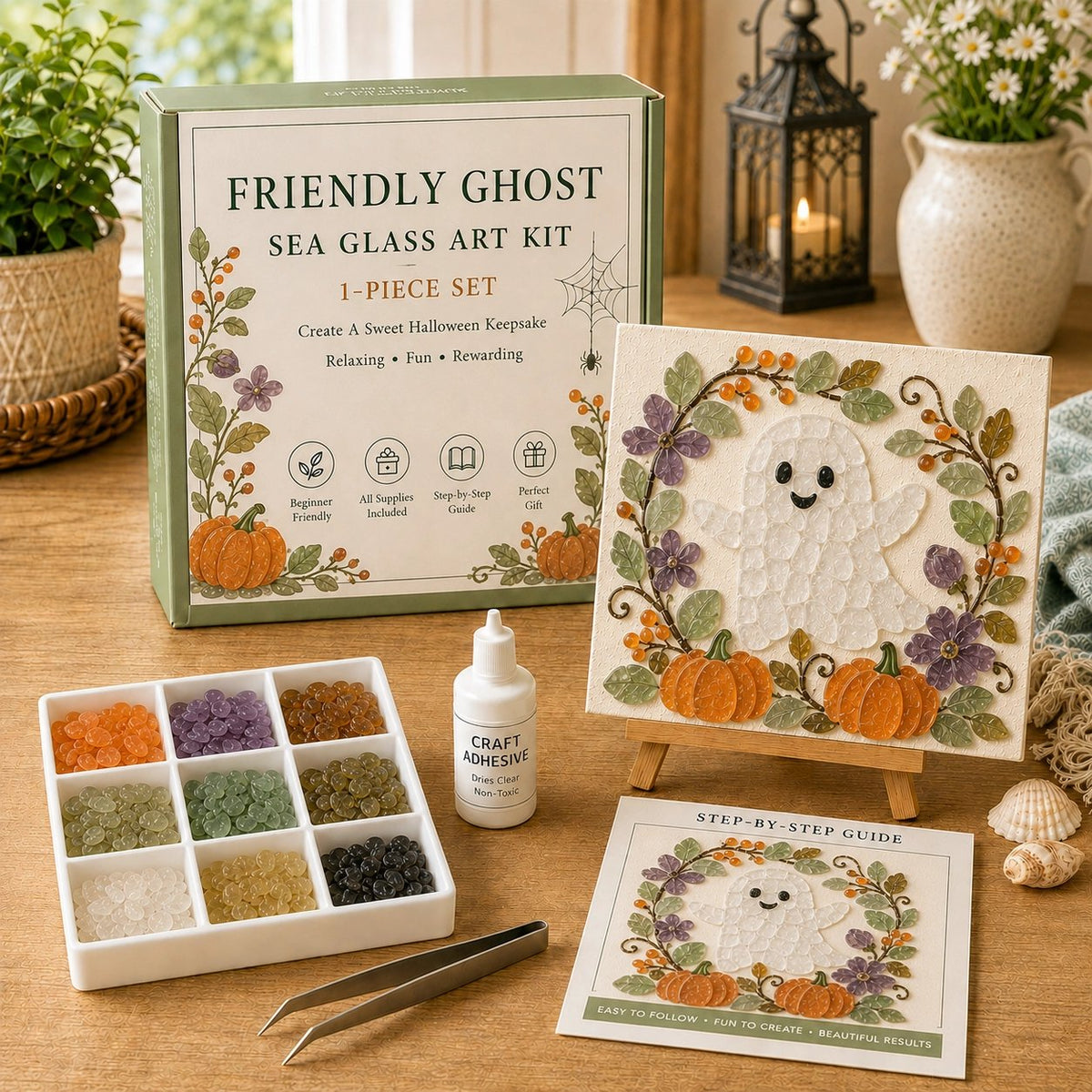 👻 Friendly Ghost DIY Sea Glass Art Kit