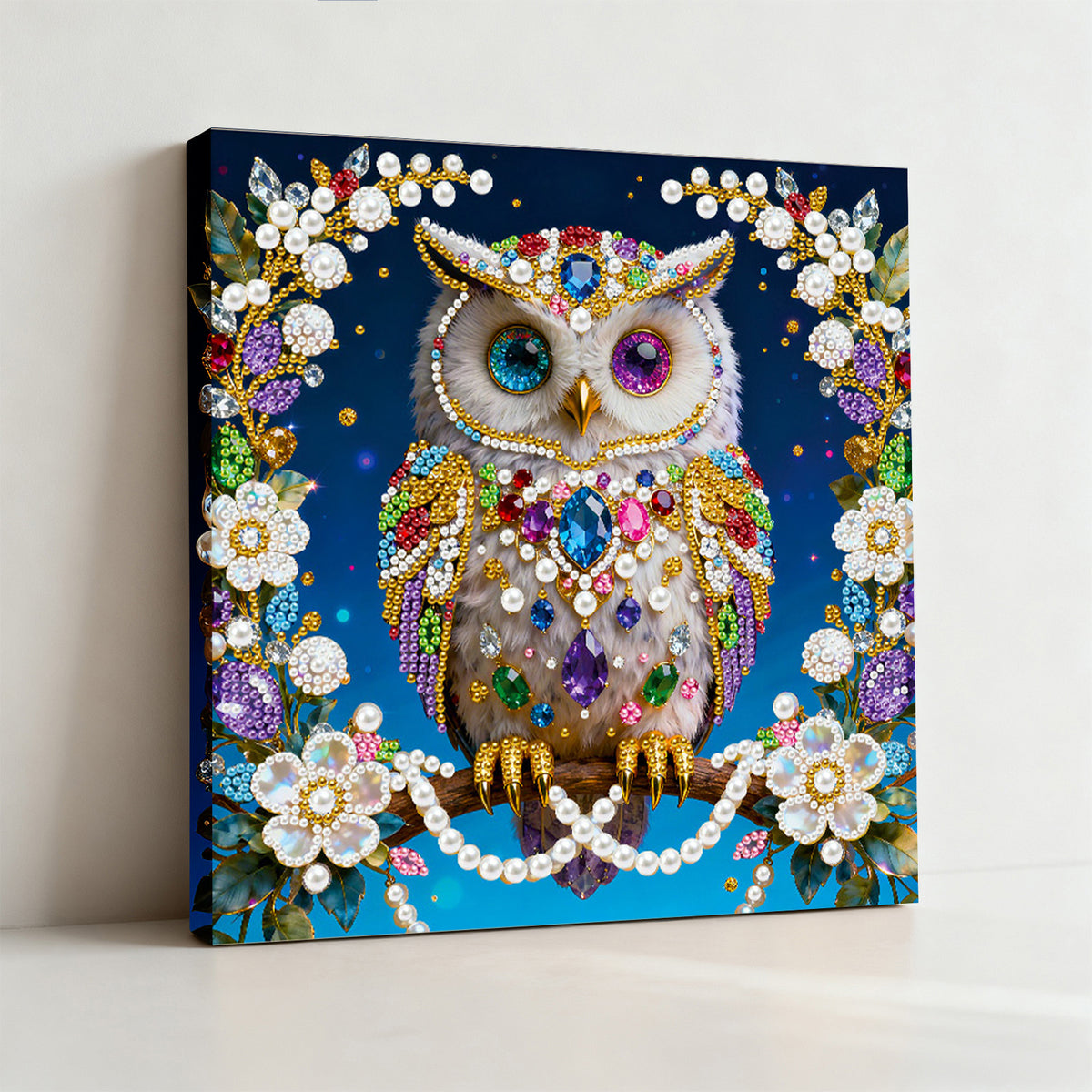 Framed Owl - Pearls Painting Kit for Creativity DIY Pearl Dot Crafts for Gift Home Wall Decor 25*25CM