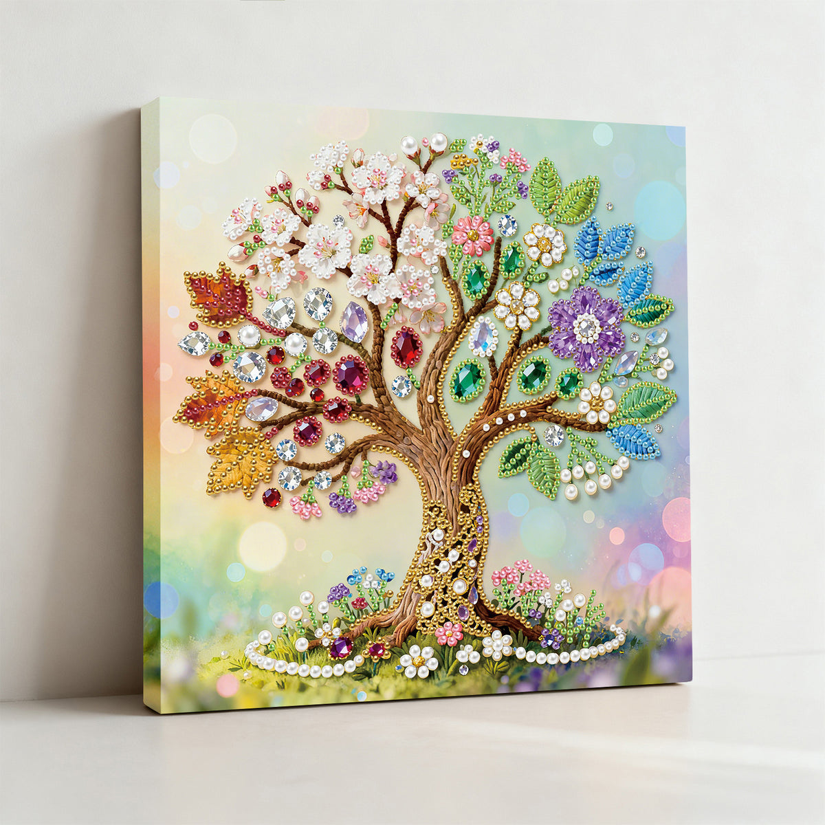 Framed Tree Of Life - Pearls Painting Kit for Creativity DIY Pearl Dot Crafts for Gift Home Wall Decor 25*25CM