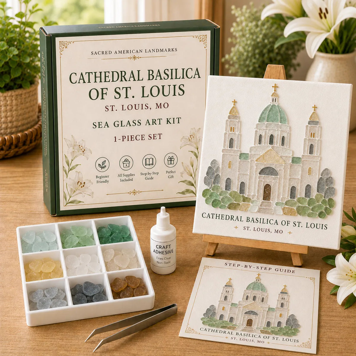 🕍 Cathedral Basilica of St. Louis – DIY Sea Glass Art Kit