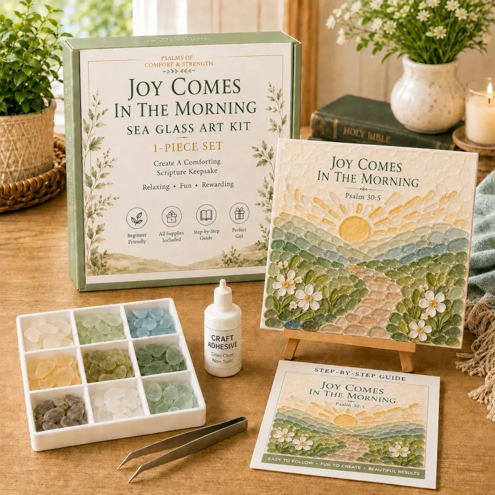 🌅 ✨ DIY Joy Comes In The Morning Sea Glass Art Kit