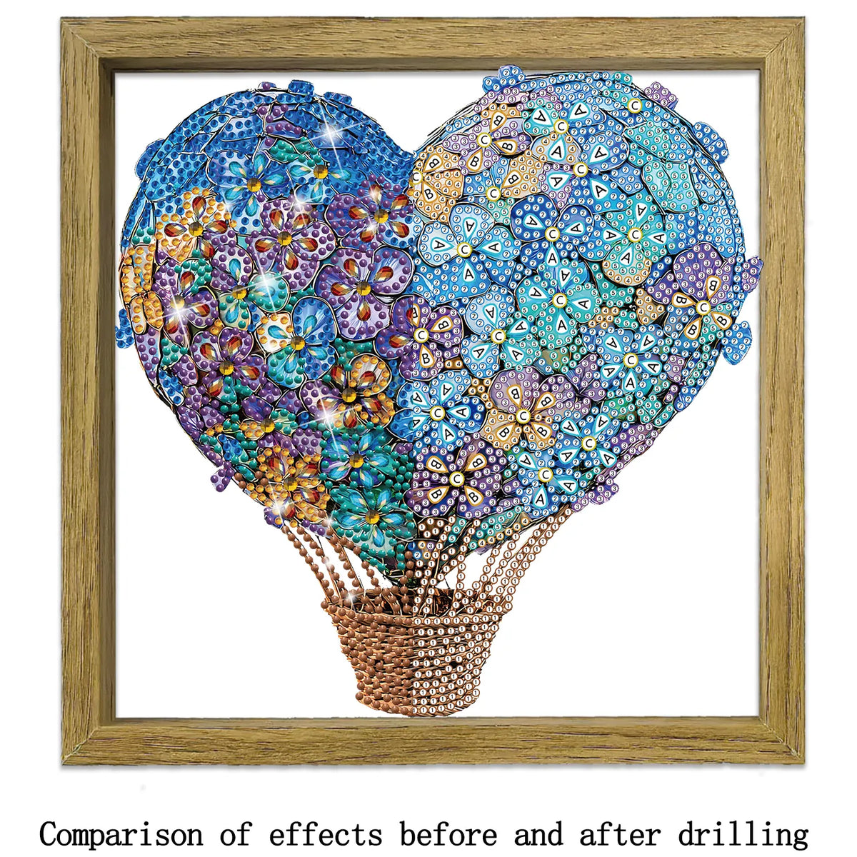 Framed DIY Special Shape Double sided Print Clear Framed Diamond Painting Kit(23x23cm)