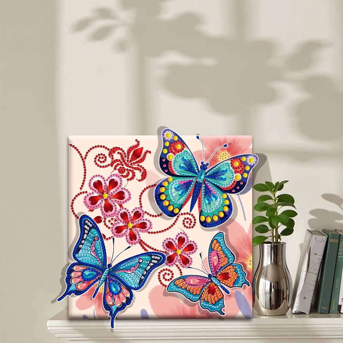 Pre-Framed DIY 3D Flapping Butterfly Diamond Painting Art Craft Kit Living Room Decor(20x20cm)