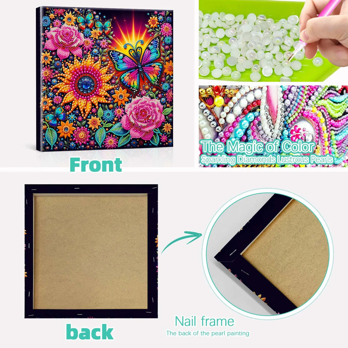 (Pre-Framed)Butterfly Flower-Special Shape Diamond Painting Kit(29x29cm)