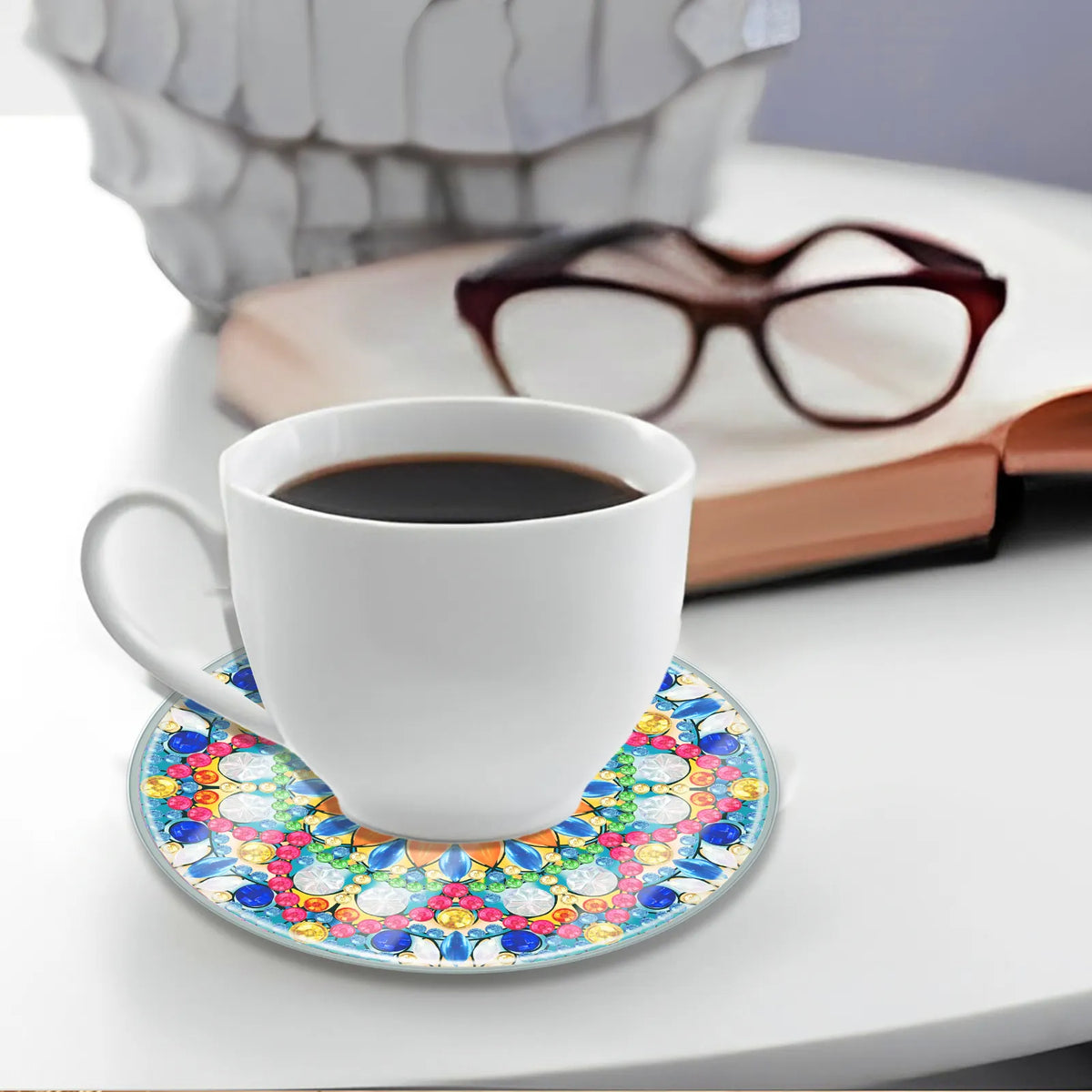 [Upgrade]6pcs/set DIY Diamond Painting Waterproof Case Classic Mandala Coaster Gift Decor Set