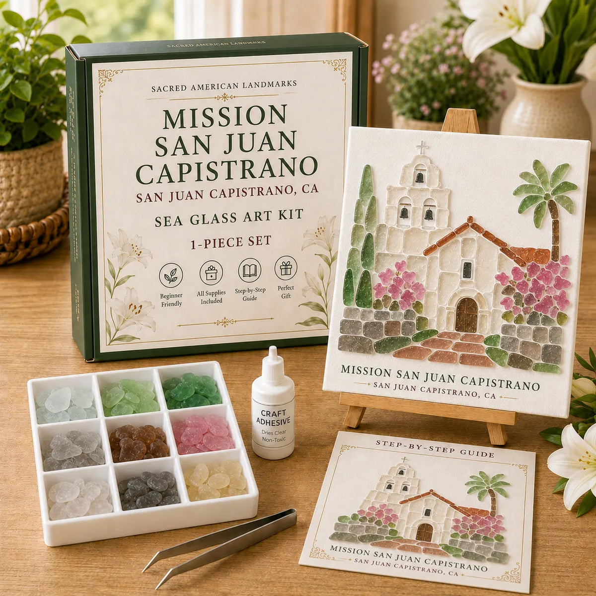 🌿 Mission San Juan Capistrano – DIY Sea Glass Art Kit