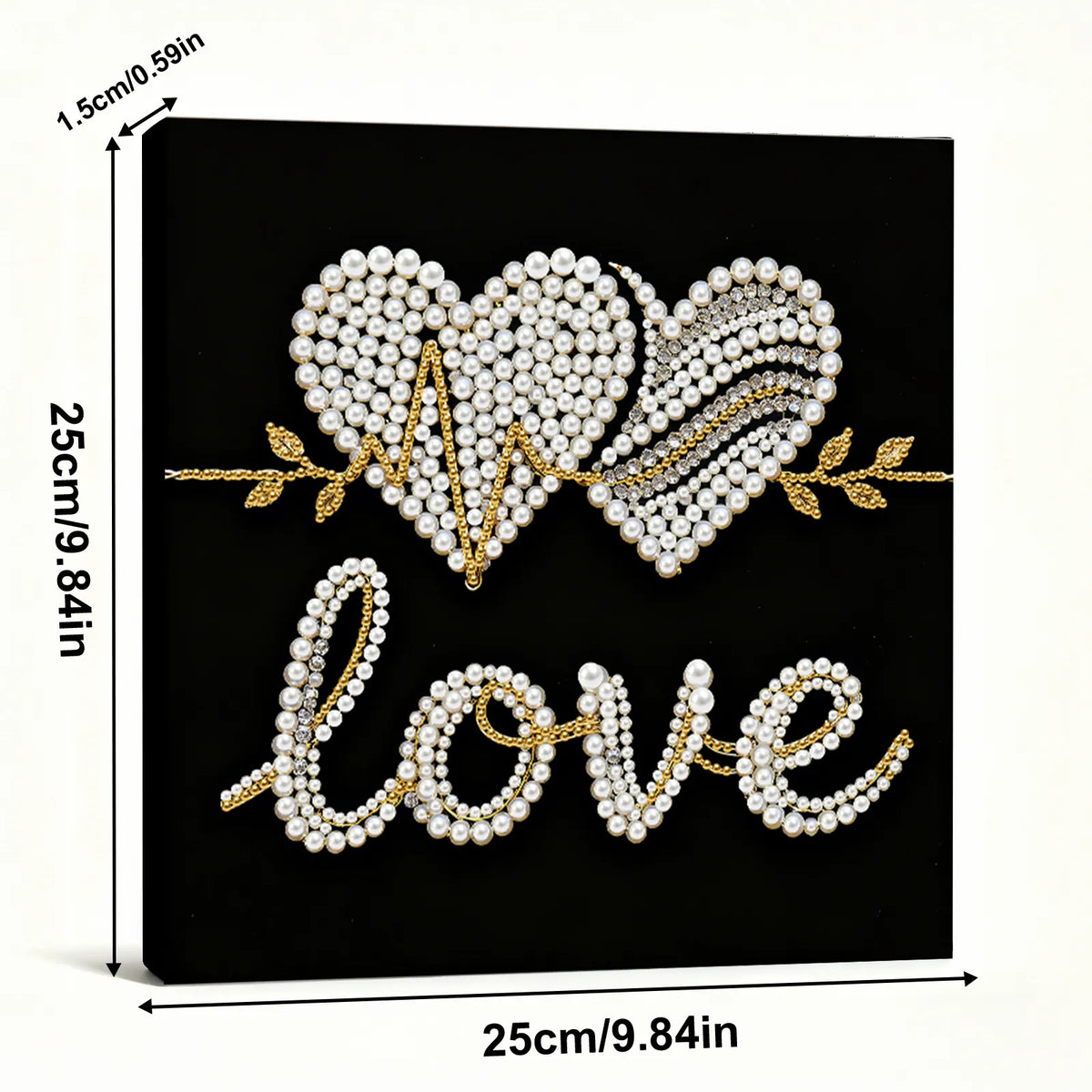 Framed Love - Pearls Painting Kit for Creativity DIY Pearl Dot Crafts for Gift Home Wall Decor 25*25CM