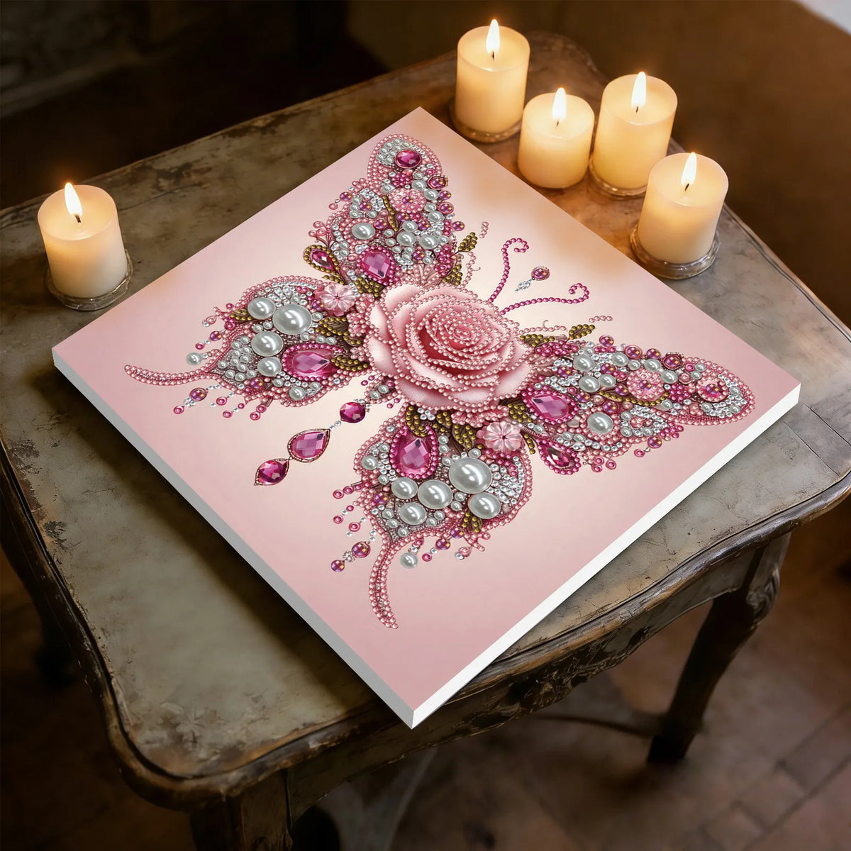 Framed Butterfly - Pearls Painting Kit for Creativity DIY Pearl Dot Crafts for Gift Home Wall Decor 25*25CM (With Frame)