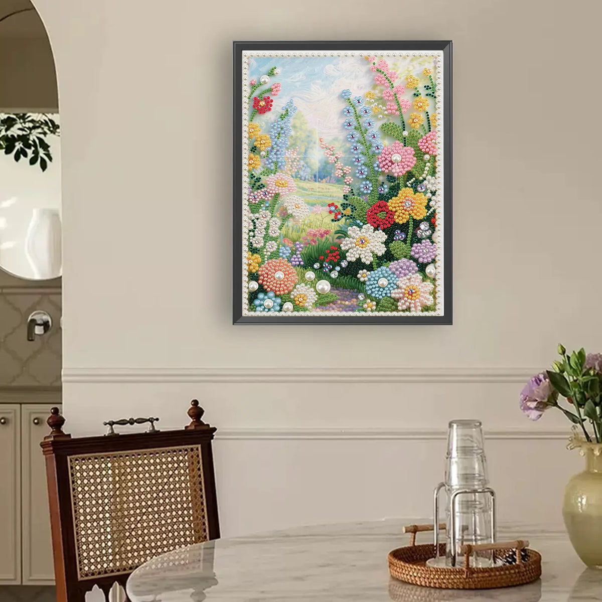 Country Road-Pearls Painting Kit for Creativity DIY Pearl Dot Crafts for Gift Home Wall Decor 30*40CM
