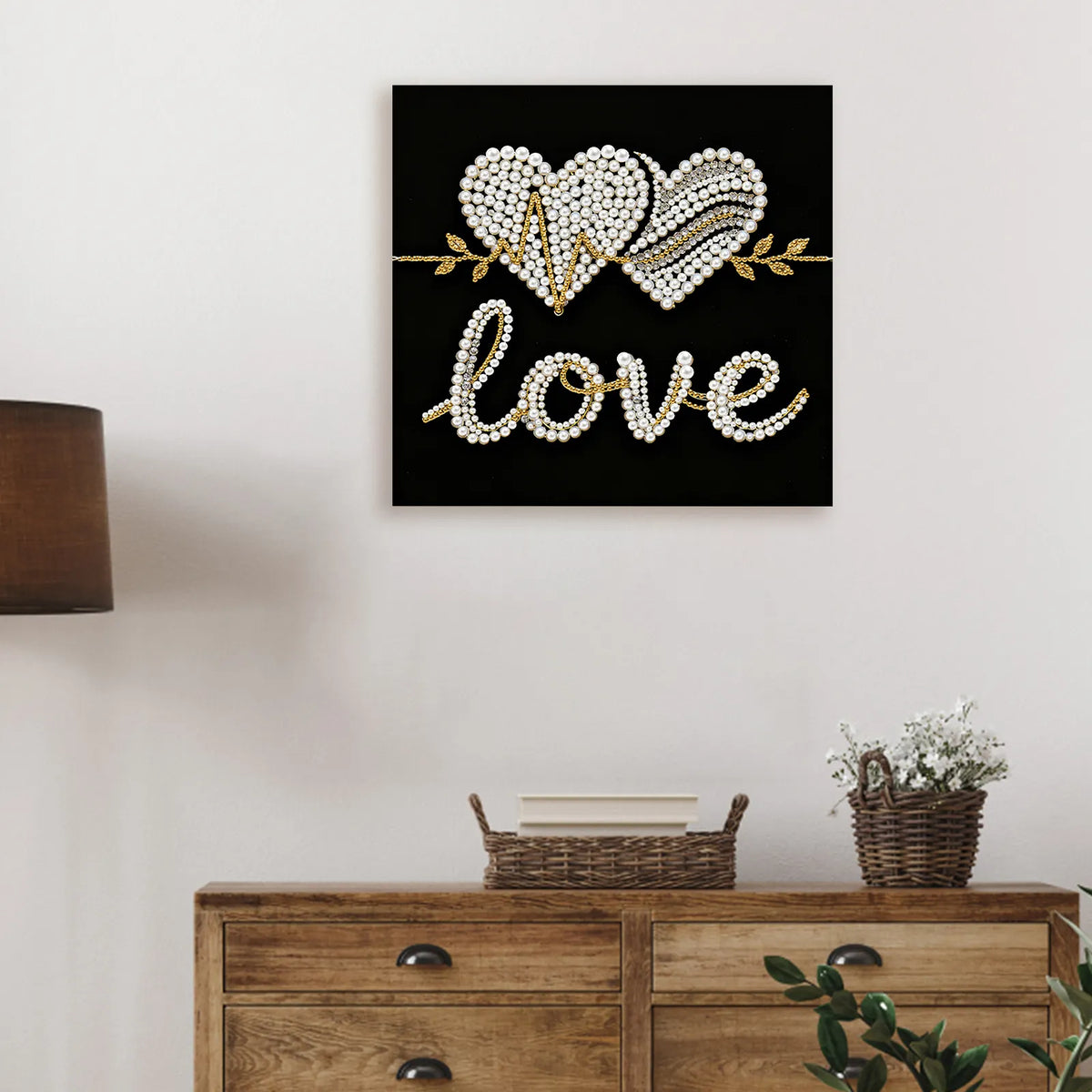 Framed Love - Pearls Painting Kit for Creativity DIY Pearl Dot Crafts for Gift Home Wall Decor 25*25CM