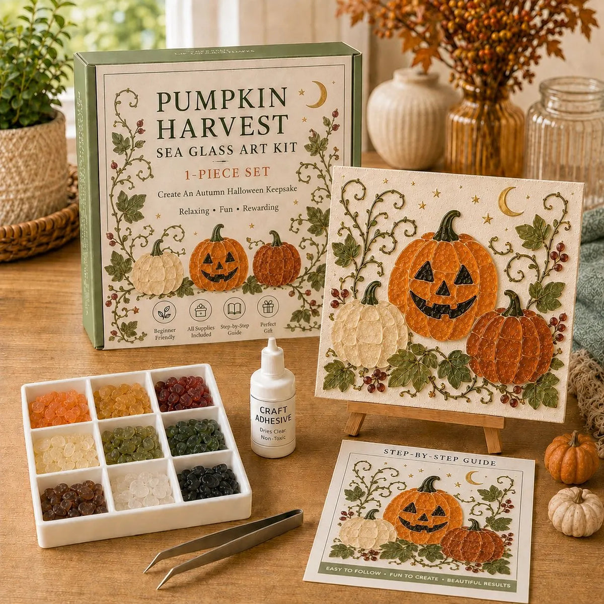 🎃 Pumpkin Harvest DIY Sea Glass Art Kit