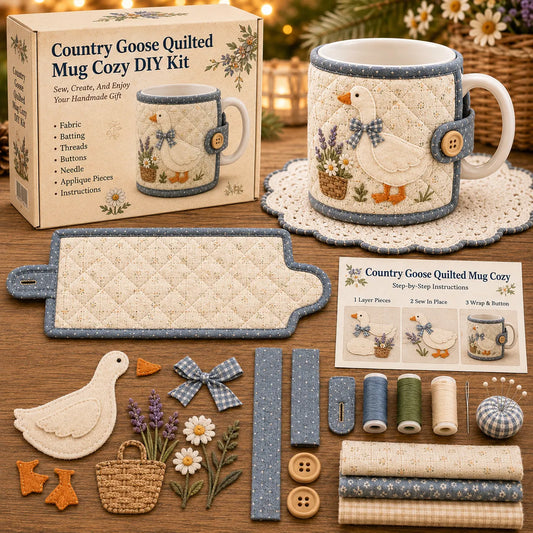 🦢 Country Goose Farmhouse Friends Mug Cozy Sewing Kit