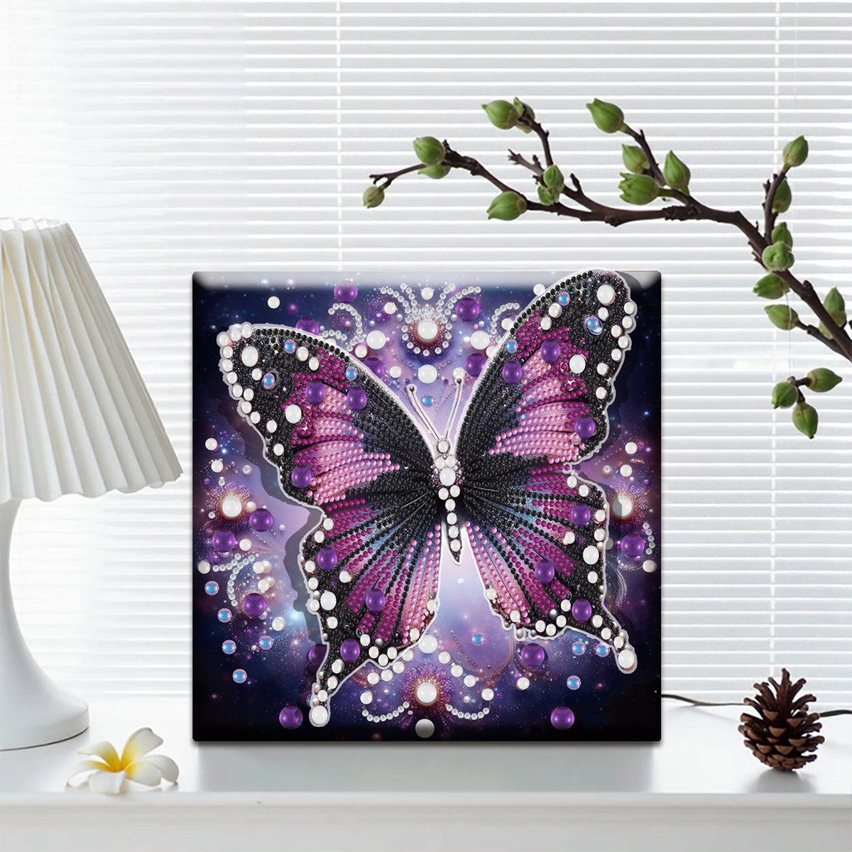 Pre-Framed DIY 3D Flapping Butterfly Diamond Painting Art Craft Kit Living Room Decor(20x20cm)