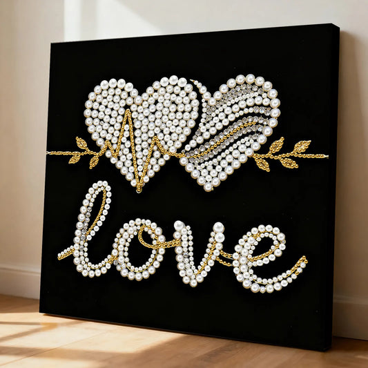 Framed Love - Pearls Painting Kit for Creativity DIY Pearl Dot Crafts for Gift Home Wall Decor 25*25CM