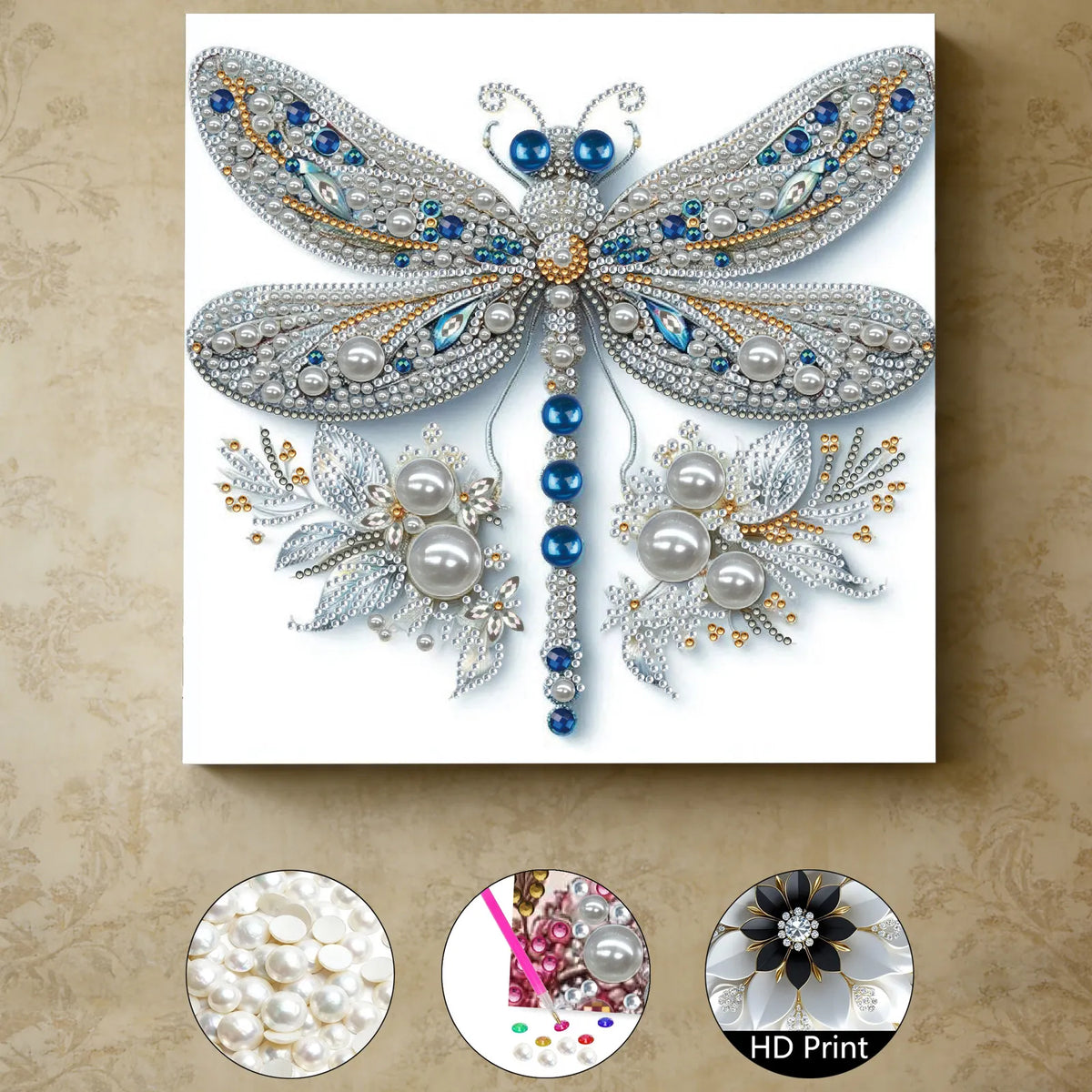 (Pre-Framed)Dragonfly-Special Shape Diamond Painting Kit(25x25cm)
