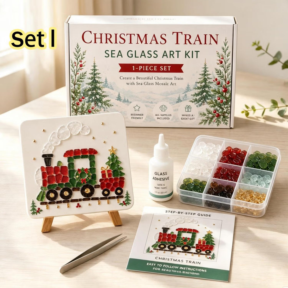 🚂✨ DIY Train Sea Glass Art Kit
