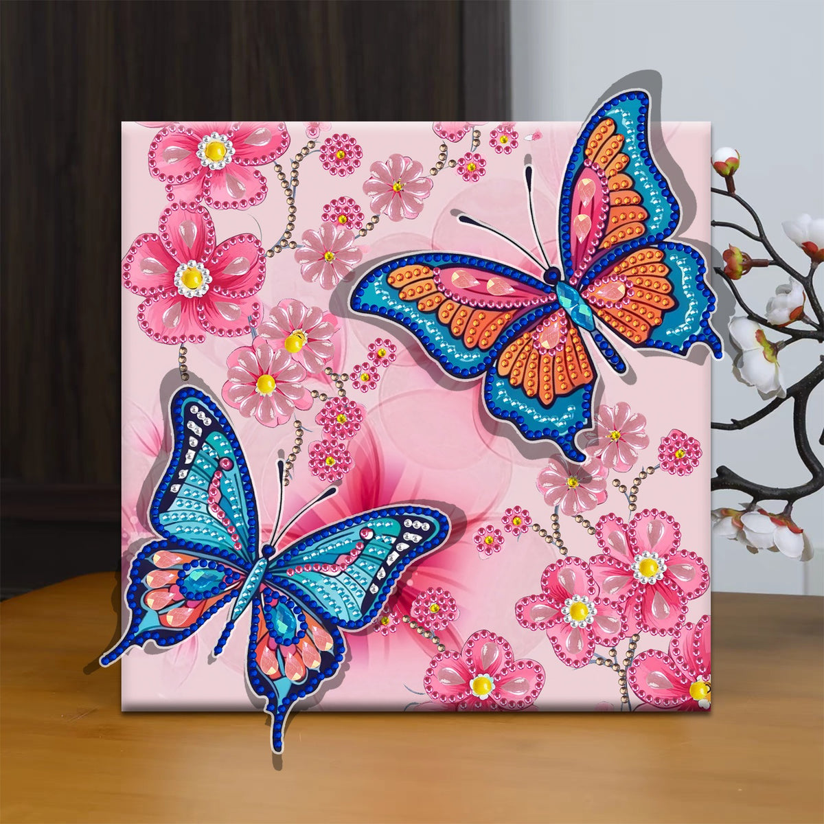 Pre-Framed DIY 3D Flapping Butterfly Diamond Painting Art Craft Kit Living Room Decor(20x20cm)