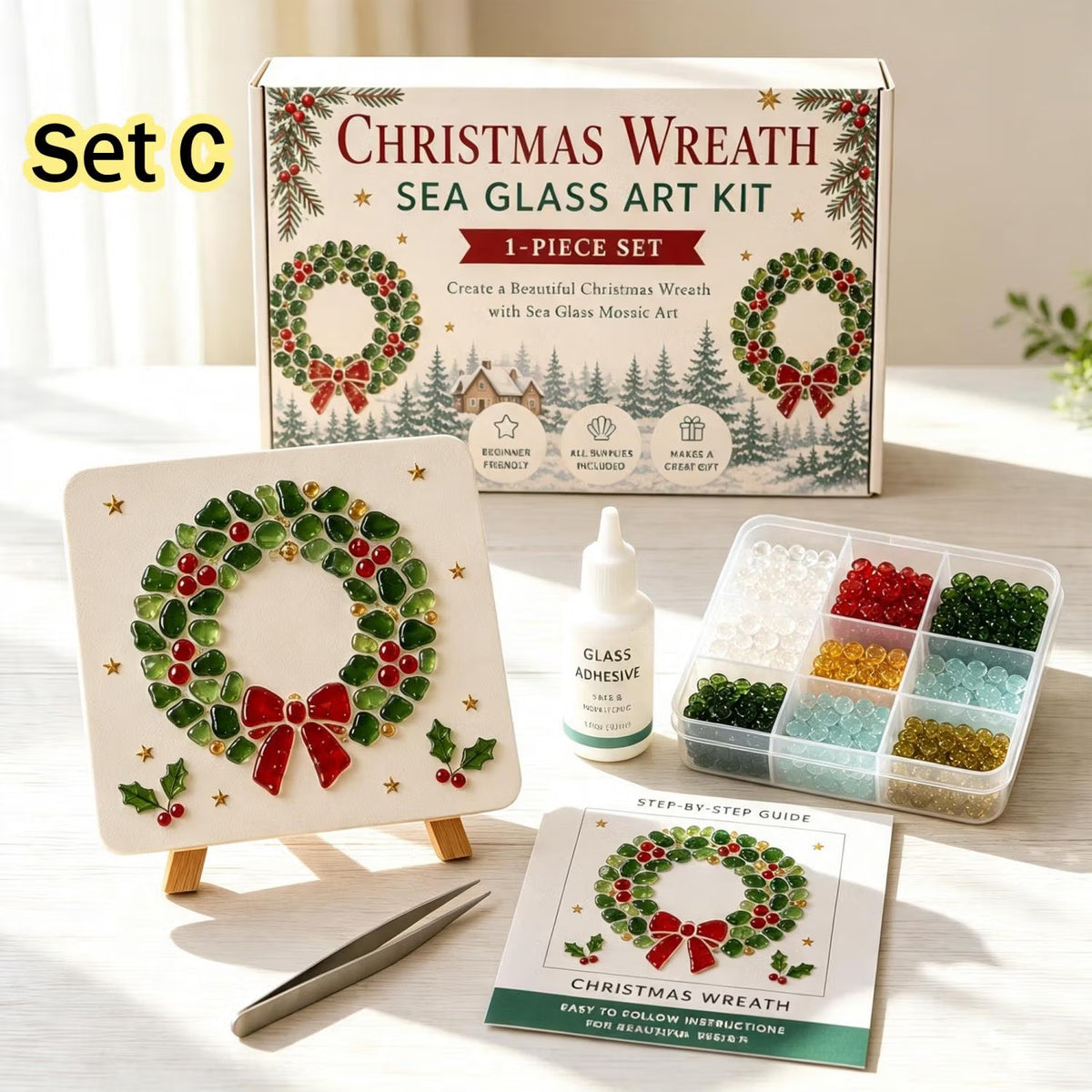 🎀✨ DIY Wreath Sea Glass Art Kit