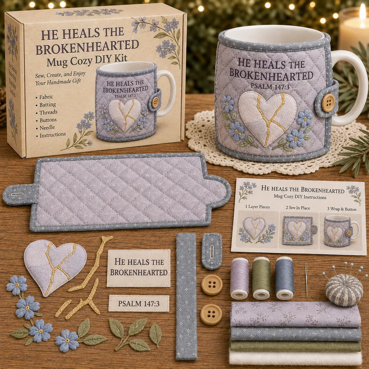 💜 Faith & Hope – He Heals The Brokenhearted DIY Sewing Kit