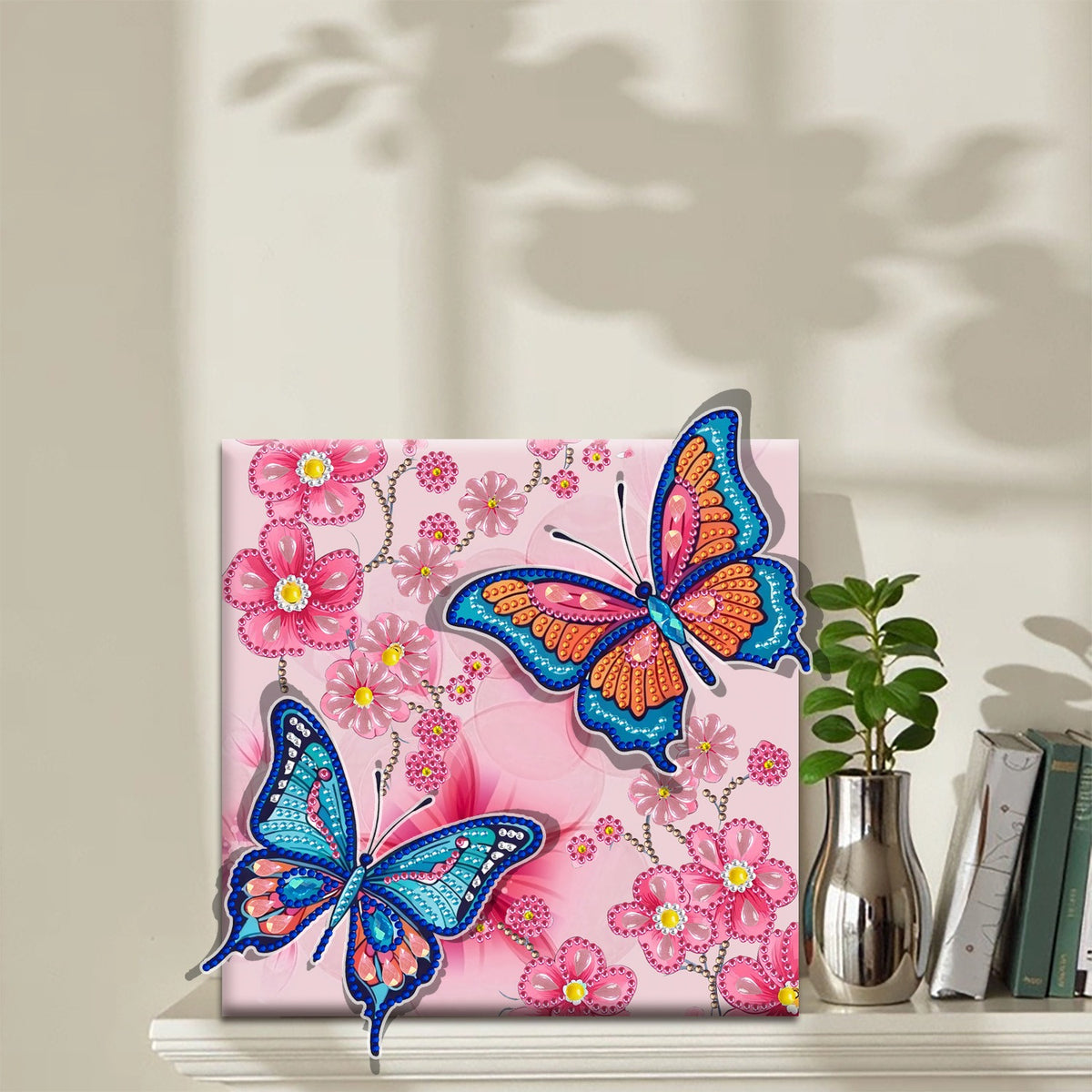 Pre-Framed DIY 3D Flapping Butterfly Diamond Painting Art Craft Kit Living Room Decor(20x20cm)