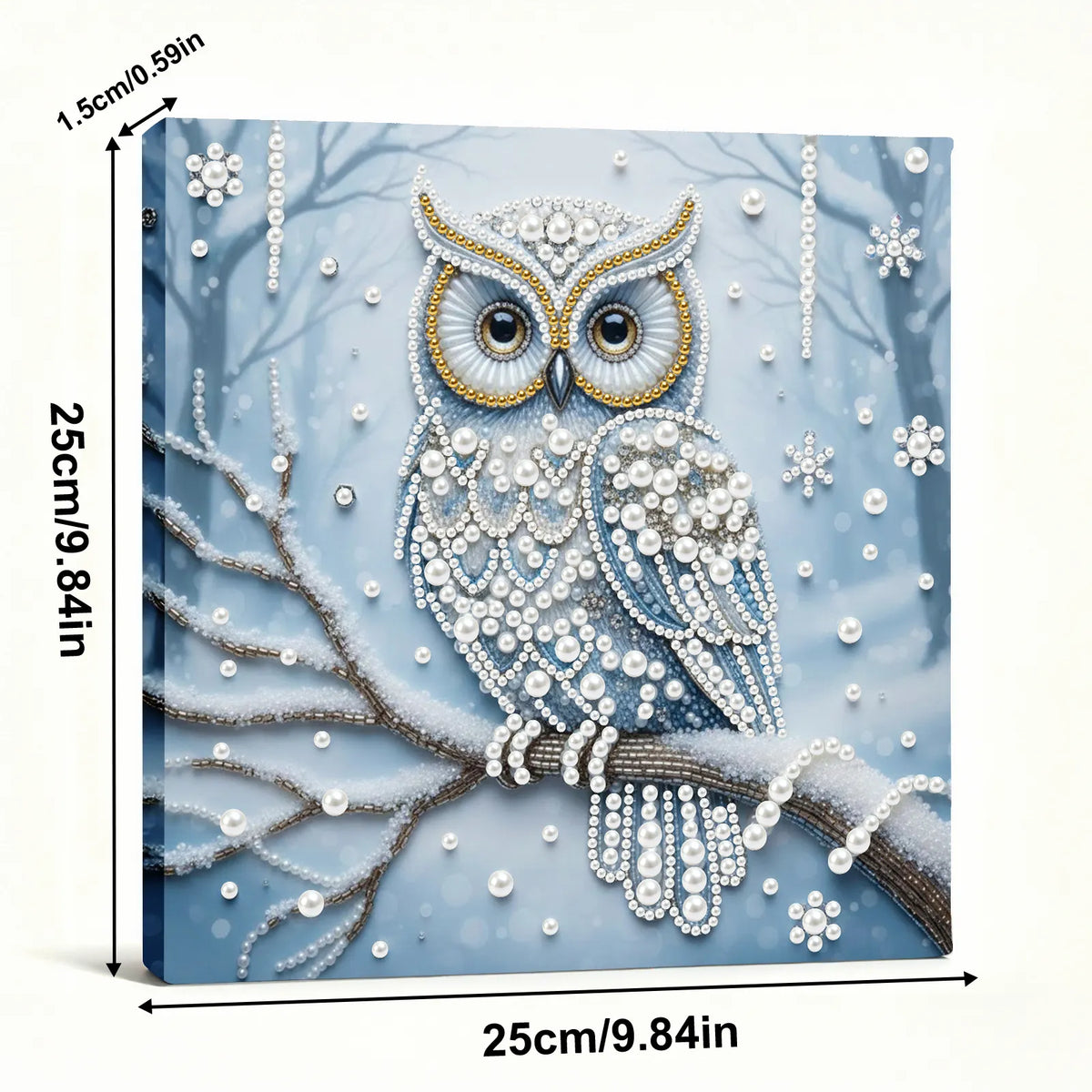 Framed Owl - Pearls Painting Kit DIY Diamond Painting Pearl Dot Crafts 25*25CM