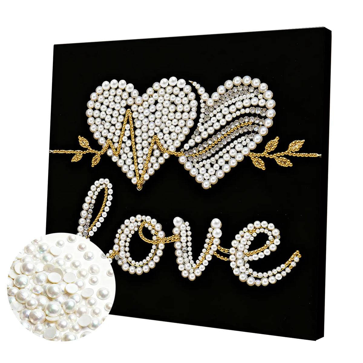 Framed Love - Pearls Painting Kit for Creativity DIY Pearl Dot Crafts for Gift Home Wall Decor 25*25CM